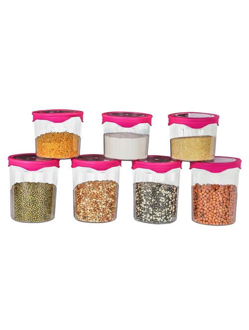pink polypropylene containers set of 7 - 11734366 - Standard Image - 1