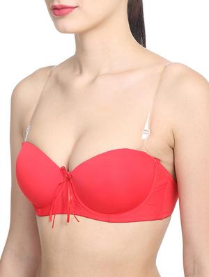 red cotton backless bra - 11734732 - Standard Image - 2