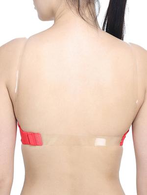 red cotton backless bra - 11734732 - Standard Image - 3