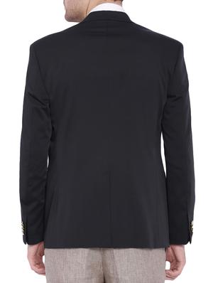 black solid single breasted casual blazer - 11735662 - Standard Image - 3