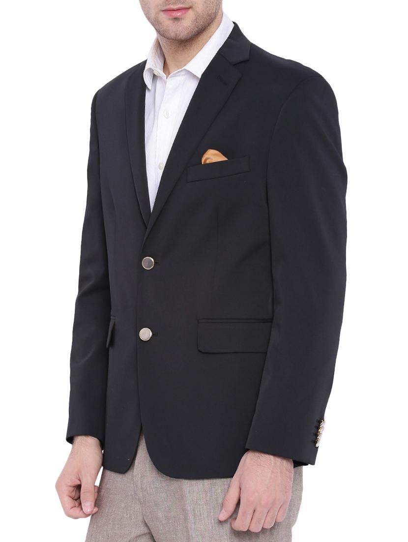 black solid single breasted casual blazer - 11735662 - Zoom Image - 2