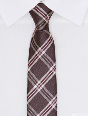 brown printed neck tie - 11740179 - Standard Image - 4