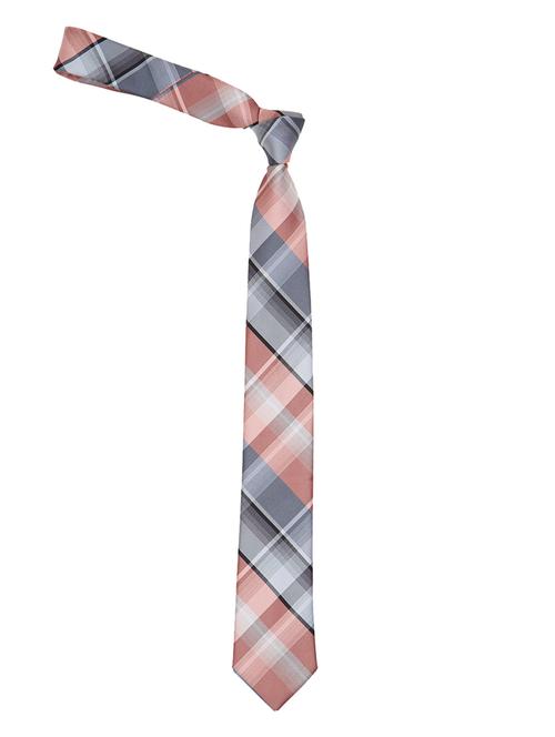 peach and grey printed neck tie - 11740184 - Standard Image - 1