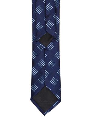 navy blue printed neck tie - 11740185 - Standard Image - 3