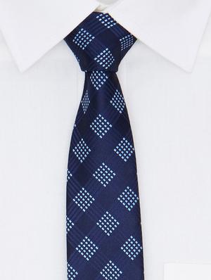 navy blue printed neck tie - 11740185 - Standard Image - 4