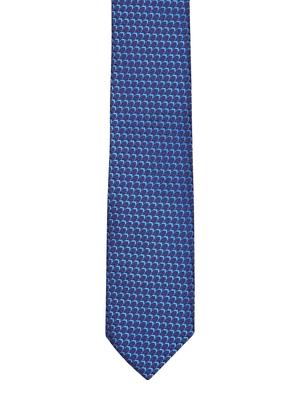 royal blue textured microfibre neck tie - 11740186 - Standard Image - 2