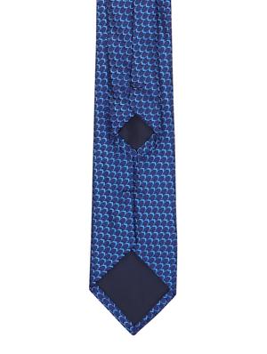 royal blue textured microfibre neck tie - 11740186 - Standard Image - 3