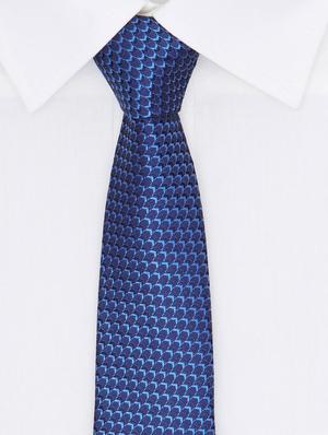 royal blue textured microfibre neck tie - 11740186 - Standard Image - 4