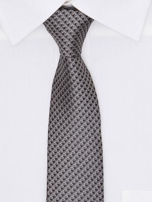 charcoal grey textured microfibre neck tie - 11740187 - Standard Image - 4