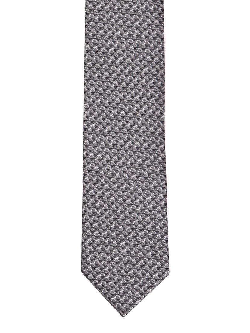 charcoal grey textured microfibre neck tie - 11740187 - Zoom Image - 2