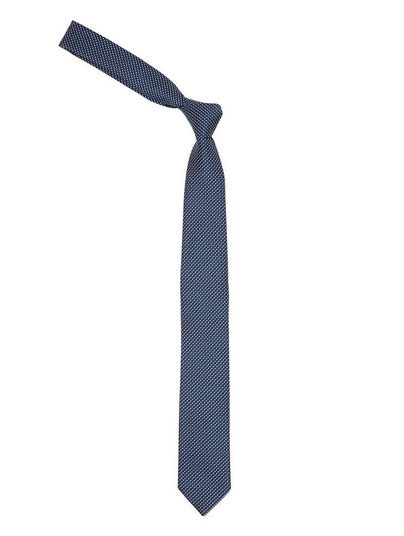 midnight blue textured microfibre neck tie