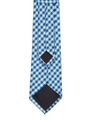 white and blue printed neck tie - 11740191 - Standard Image - 3