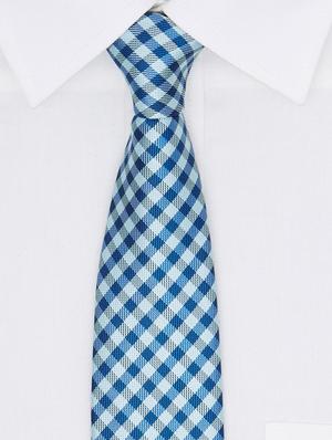 white and blue printed neck tie - 11740191 - Standard Image - 4