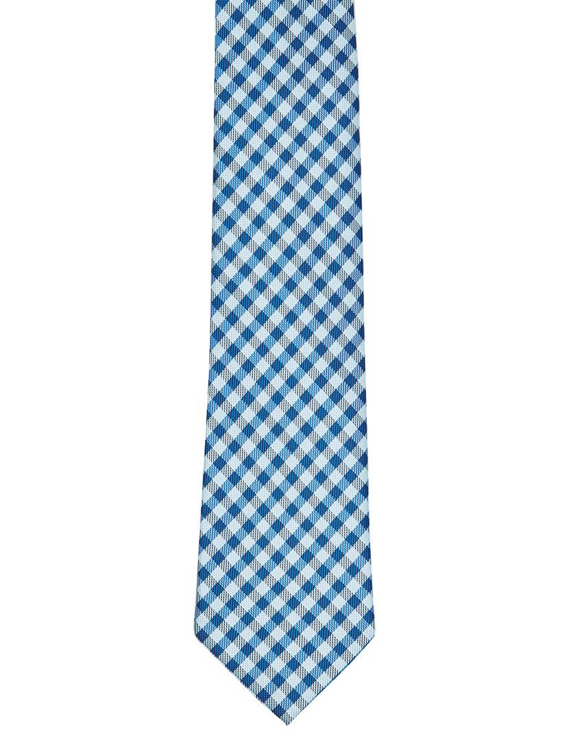 white and blue printed neck tie - 11740191 - Zoom Image - 2