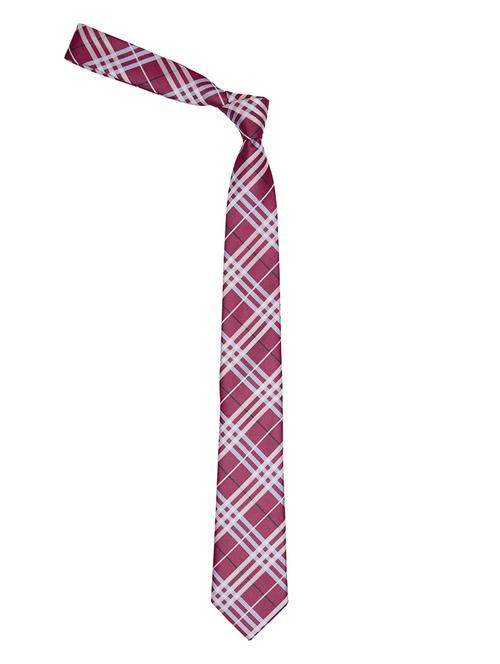 maroon and grey printed neck tie - 11740194 - Standard Image - 1