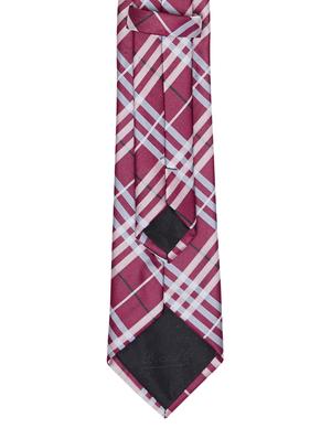 maroon and grey printed neck tie - 11740194 - Standard Image - 3