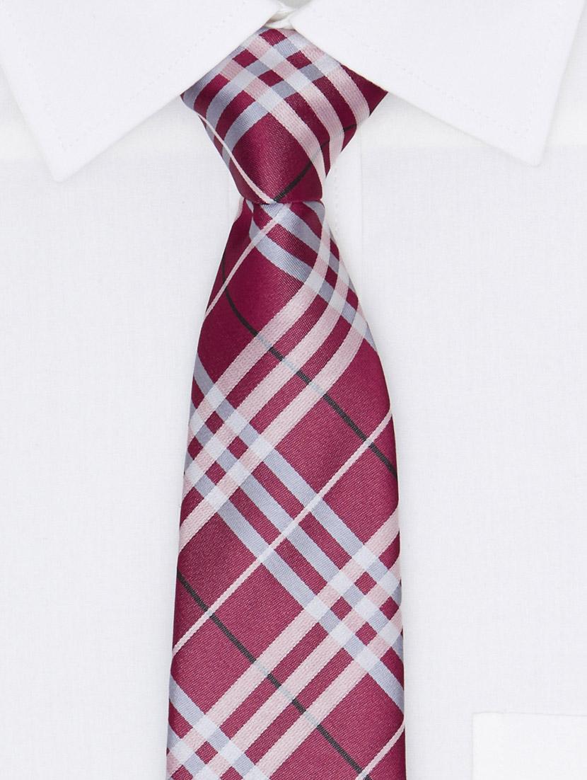 maroon and grey printed neck tie - 11740194 - Zoom Image - 4