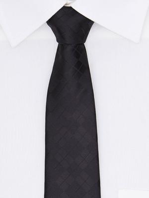 black textured microfibre neck tie - 11740207 - Standard Image - 4