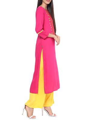 pink rayon embroidered kurta - 11742295 - Standard Image - 2