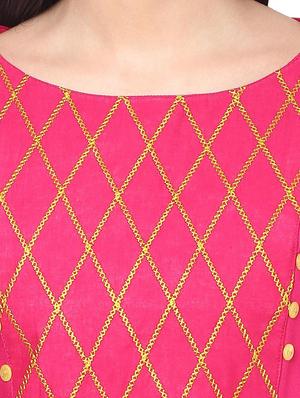 pink rayon embroidered kurta - 11742295 - Standard Image - 4