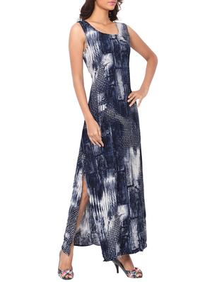 blue rayon maxi dress - 11744896 - Standard Image - 2