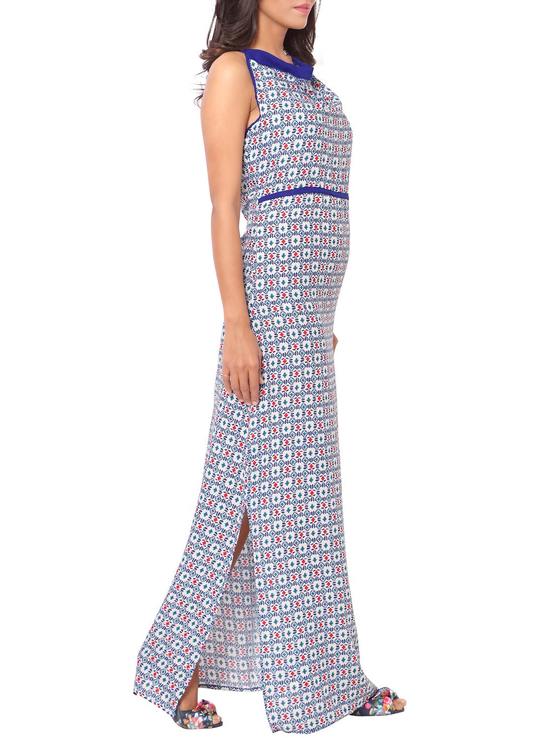 blue rayon maxi dress - 11744897 - Zoom Image - 2