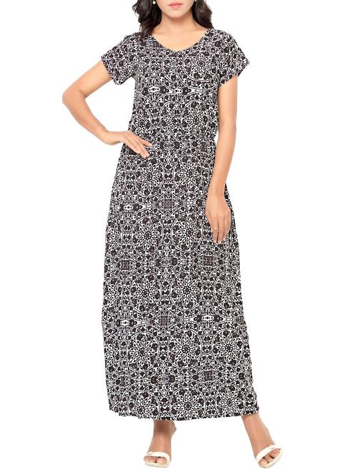 black rayon maxi dress - 11744902 - Standard Image - 1