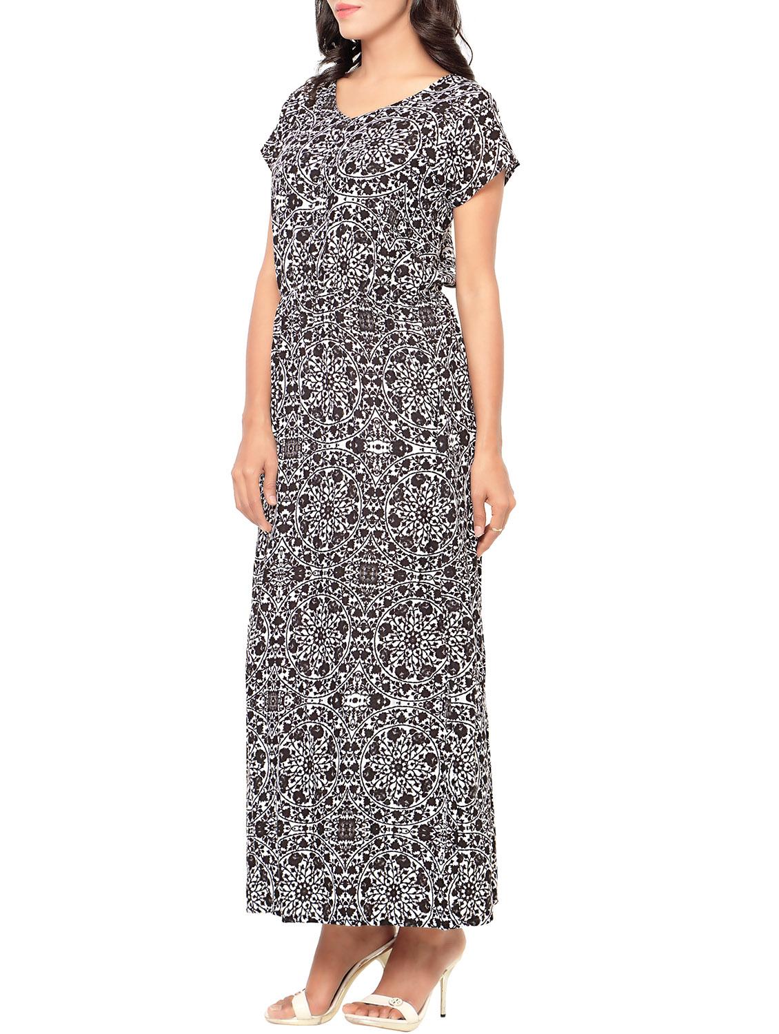 black rayon maxi dress - 11744902 - Zoom Image - 2
