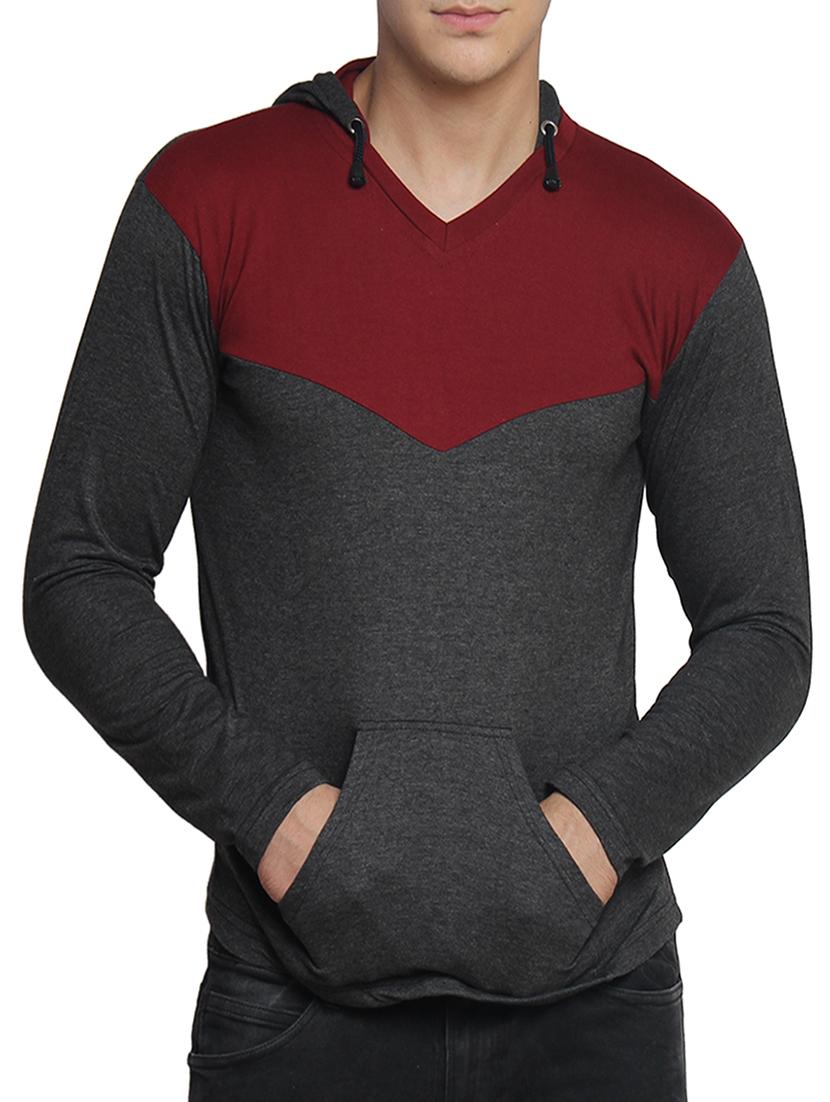 grey cotton color block tshirt - 11749423 - Zoom Image - 1
