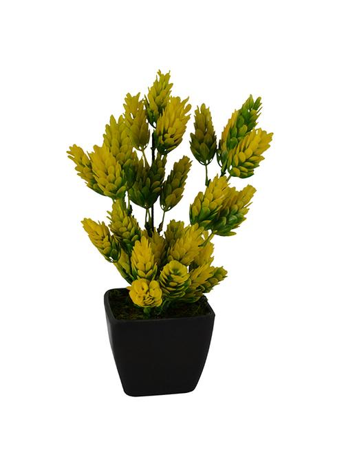 Thefancymart Artificial leaves bush plant (size 9 inchs/ 22 cms) with black square pot-0254-900 - 11755608 - Standard Image - 1