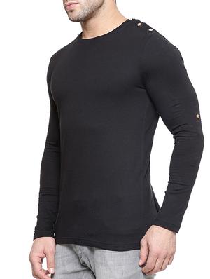 black solid t-shirt - 11756310 - Standard Image - 2