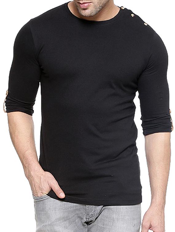 black solid t-shirt - 11756310 - Zoom Image - 1