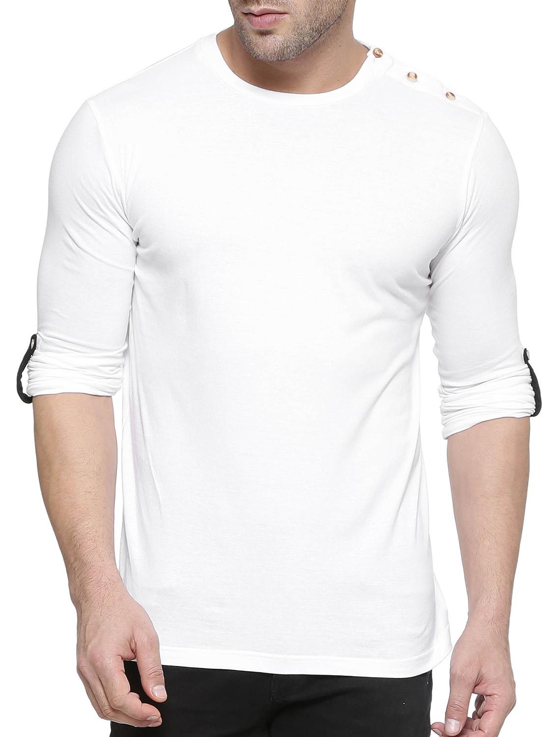 solid white cotton t-shirt - 11756312 - Zoom Image - 1