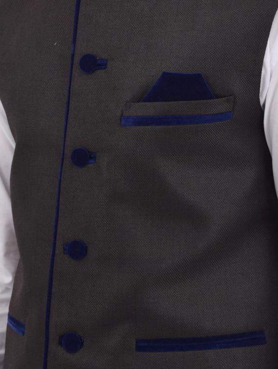 black cotton nehru jacket - 11757434 - Zoom Image - 4