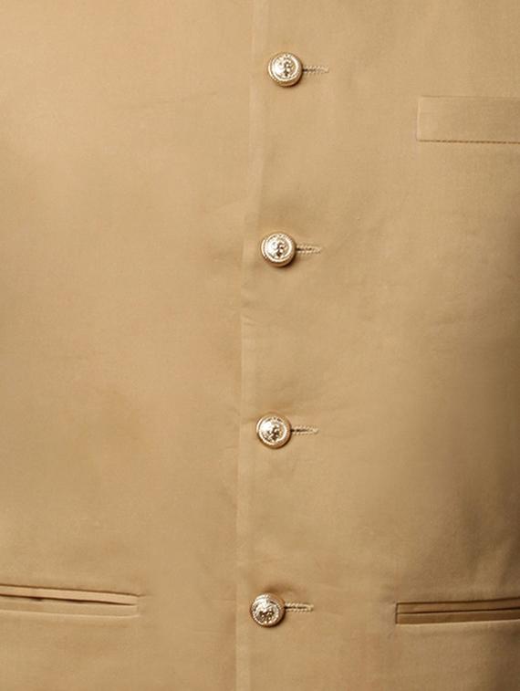 brown cotton nehru jacket - 11757444 - Zoom Image - 4