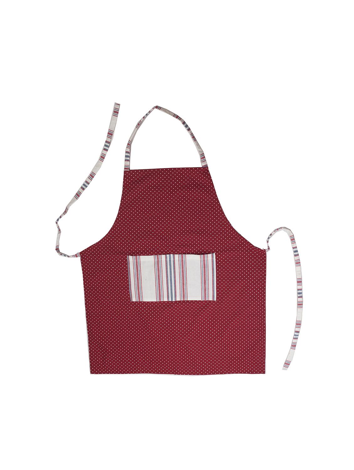 maroon printed cotton apron - 11761818 - Zoom Image - 1