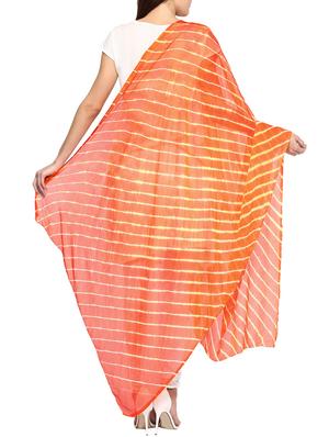 orange georgette tie & dye dupatta - 11761832 - Standard Image - 3