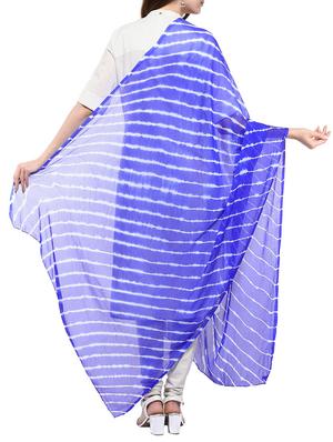 blue georgette tie & dye dupatta - 11761833 - Standard Image - 3
