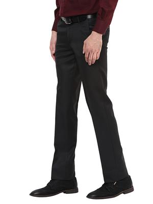 black polyester flat front trousers formal - 11764070 - Standard Image - 2