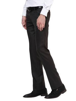 brown polyester flat front trousers formal - 11764072 - Standard Image - 2