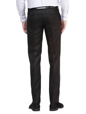brown polyester flat front trousers formal - 11764072 - Standard Image - 3