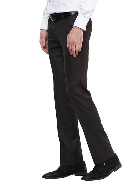 brown polyester flat front trousers formal - 11764072 - Zoom Image - 2