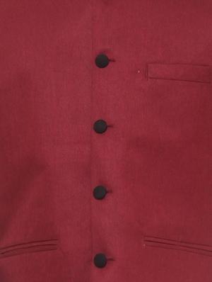 maroon cotton nehru jacket - 11764114 - Standard Image - 4