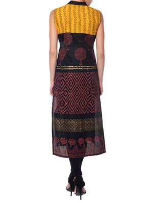 blue cotton a-line kurta - 11766956 - Standard Image - 3