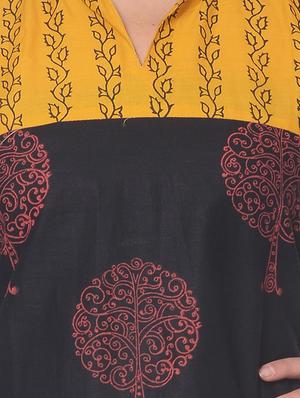 blue cotton a-line kurta - 11766956 - Standard Image - 4