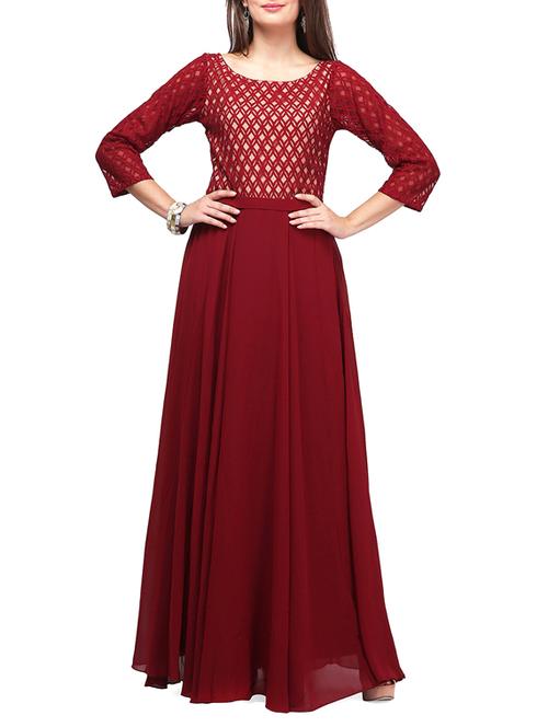 lace panel pleat detail maxi dress - 11774903 - Standard Image - 1