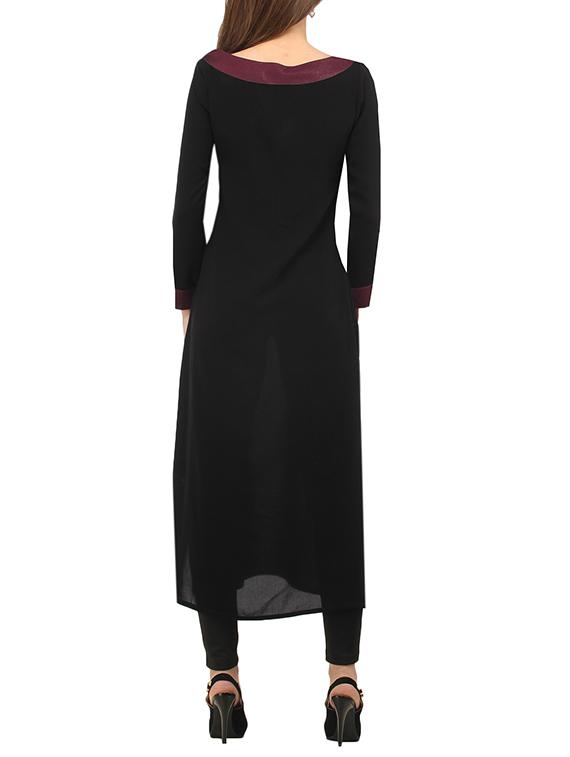 solid straight kurta - 11777930 - Zoom Image - 3