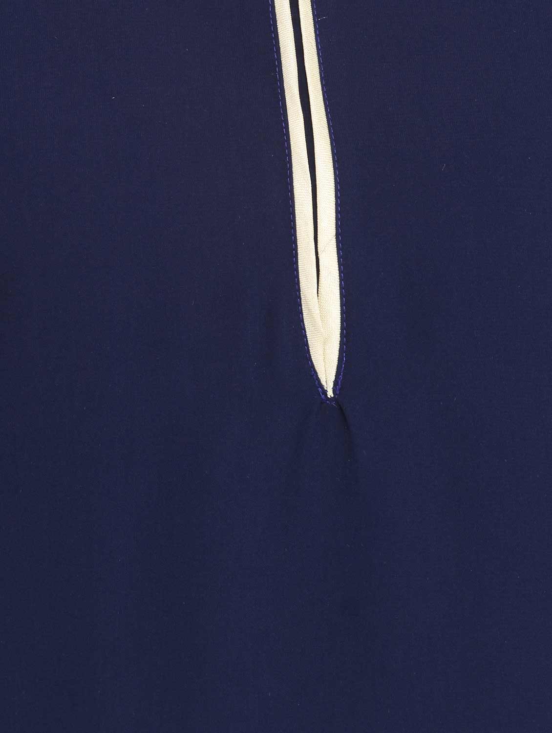 blue crepe solid kurta - 11777966 - Zoom Image - 4