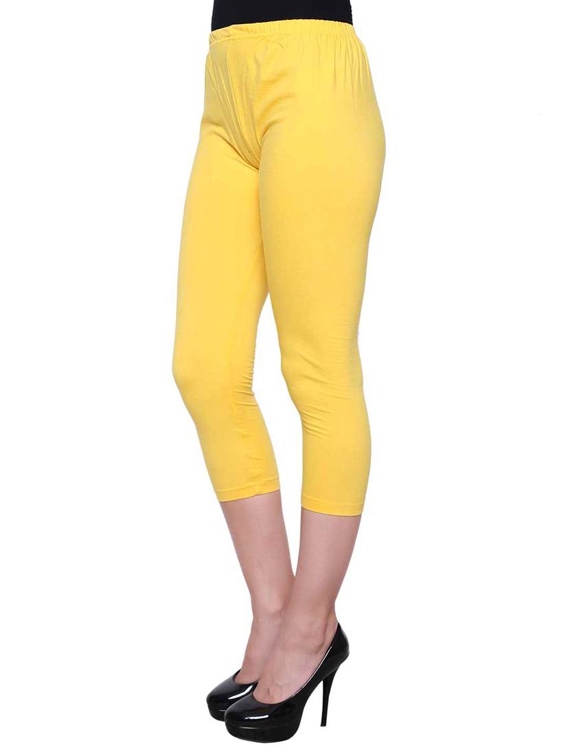 yellow cotton capri leggings - 11778815 - Zoom Image - 2