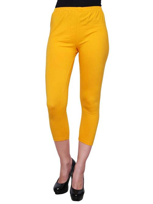 gold cotton capri leggings - 11778818 - Standard Image - 1